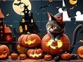 游戏拼图游戏：万圣节猫 在线