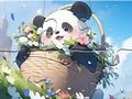 游戏拼图游戏：毯子熊猫 在线