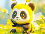 游戏拼图拼图：熊猫蜜蜂 在线