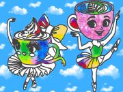 游戏儿童着色书：芭蕾舞女演员Cabpuccina在线