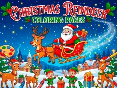 游戏Christmas Reindeer Coloring Pages在线