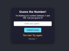 游戏Number Guessing在线