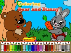 游戏Coloring book: Bear and rabbit在线
