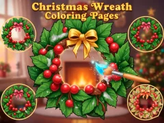 游戏Christmas Wreath Coloring Pages在线