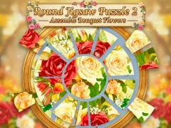 游戏Round jigsaw Puzzle 2 - Assemble Bouquet flowers在线