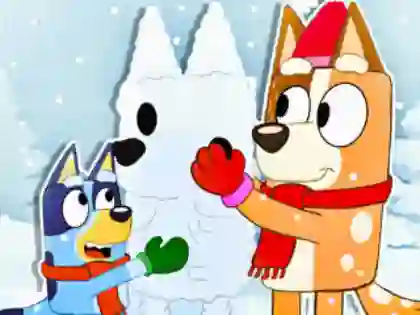游戏Jigsaw Puzzle: Bluey Christmas Snowman在线