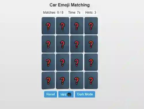 游戏Car Emoji Matching在线