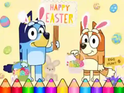 游戏Coloring Book: Bluey Happy Easter在线