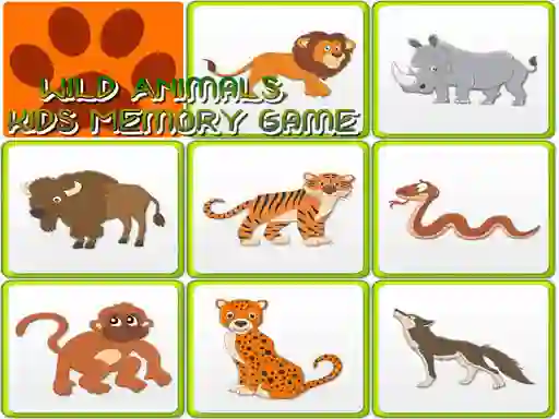 游戏Wild Animals Kids Memory game在线