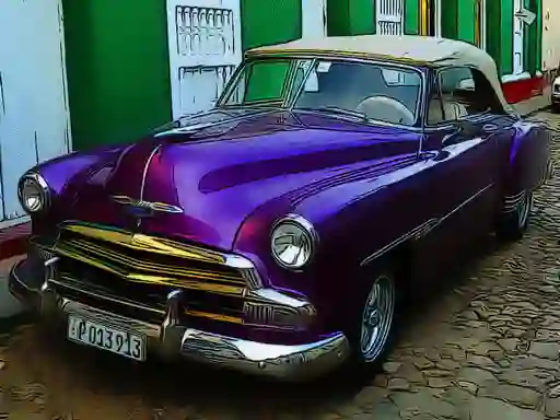 游戏Cuban Vintage Cars Jigsaw在线