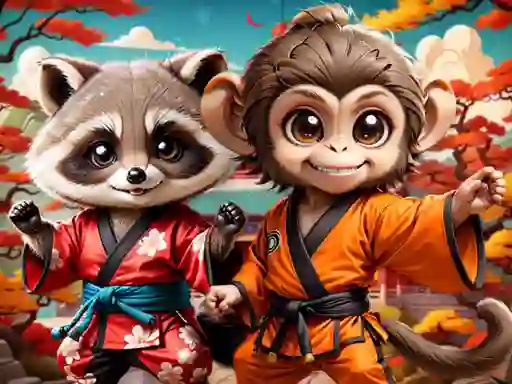 游戏Kung-Fu Little Animals在线