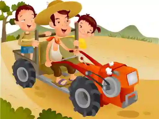 游戏Cartoon Tractor Puzzle在线