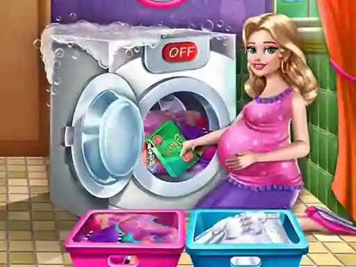 游戏Mommy washing clothes在线