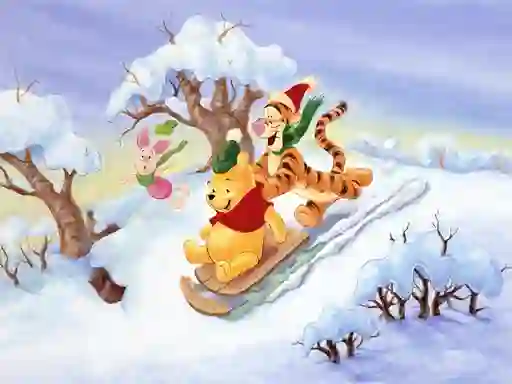 游戏Winnie the Pooh Christmas Jigsaw Puzzle 2在线