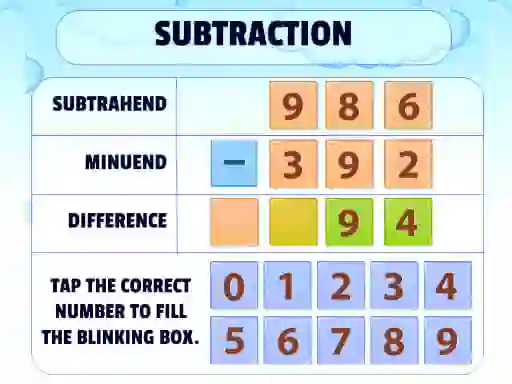 游戏Subtraction Practice在线