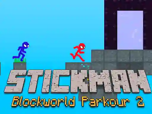 游戏Stickman Blockworld Parkour 2在线