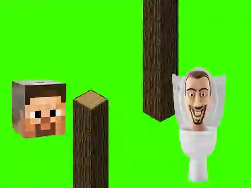 游戏Spinning Skibidi Toilet Flappy Minecraft在线