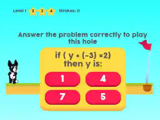游戏MathPup Golf 4 Algebra在线
