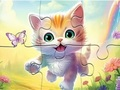游戏拼图游戏：小猫与蝴蝶 在线