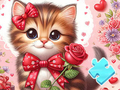 游戏拼图：蝴蝶结猫 在线