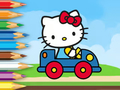 游戏涂色书：Hello Kitty 驾驶汽车 在线