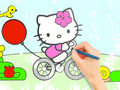 游戏涂色书：Hello Kitty 骑行 在线