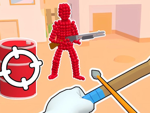 游戏Stickman Archer：红色射击箭 在线