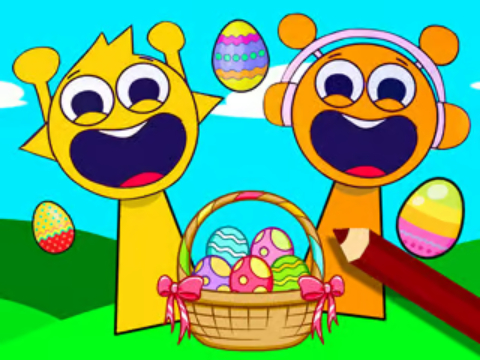 游戏着色书：Sprunki Incredbox Easter 在线