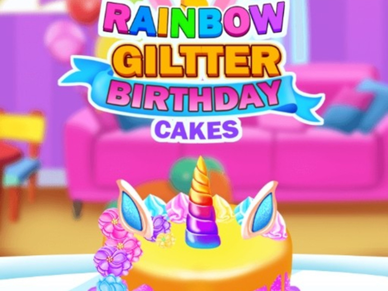 游戏彩虹闪光生日蛋糕在线